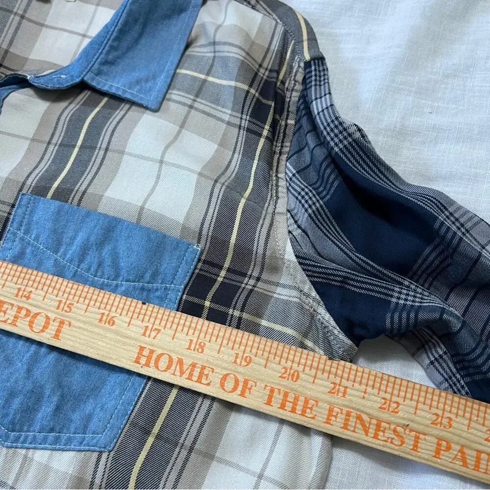 Thread & Supply Plaid Mix Button Down Shirt M - Picture 7 of 7